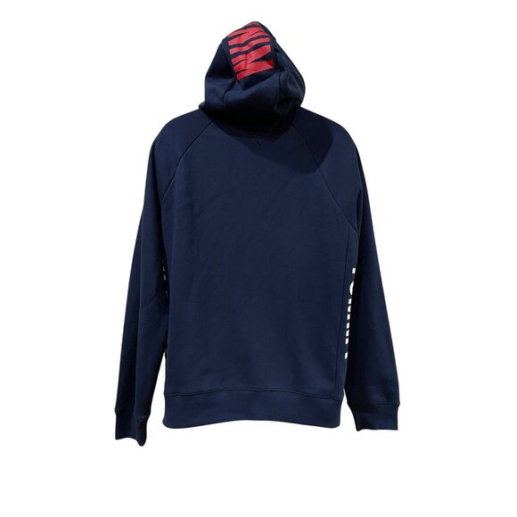 Tommy Hilfiger Denim Navy Blue Full-Zip Hoodie With Logo Print On Sleeves L/G Me - Picture 7 of 7